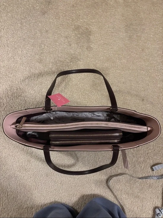 Kate Spade New York Burgundy & Blush Tote Bag + Matching Wallet Set - Picture 5 of 13